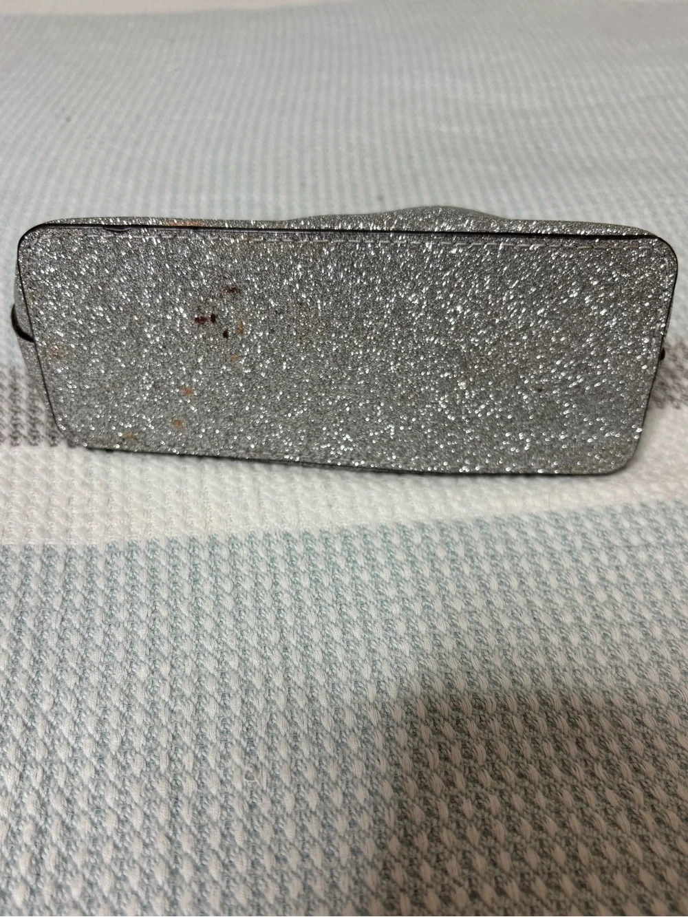 Michael Kors Silver Glitter and black Makeup Pouch set of 2